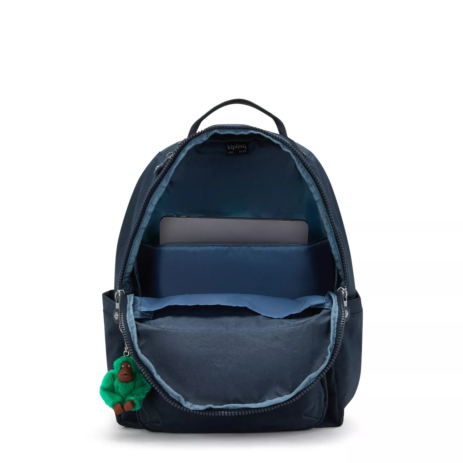 Kipling Seoul rugzak Groot Blue Green Block 15 inch laptopvak