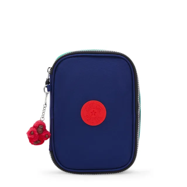 Kipling 100 Pens pennenzak Groot Escape Blue Block nylon
