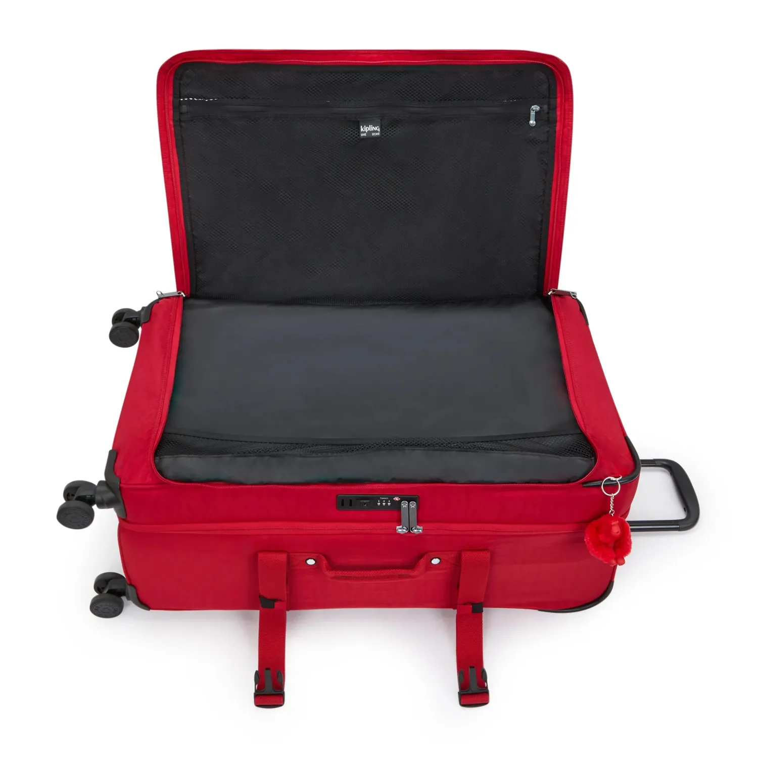 Kipling Spontaneous L koffer Groot Ruby Red TSA-slot