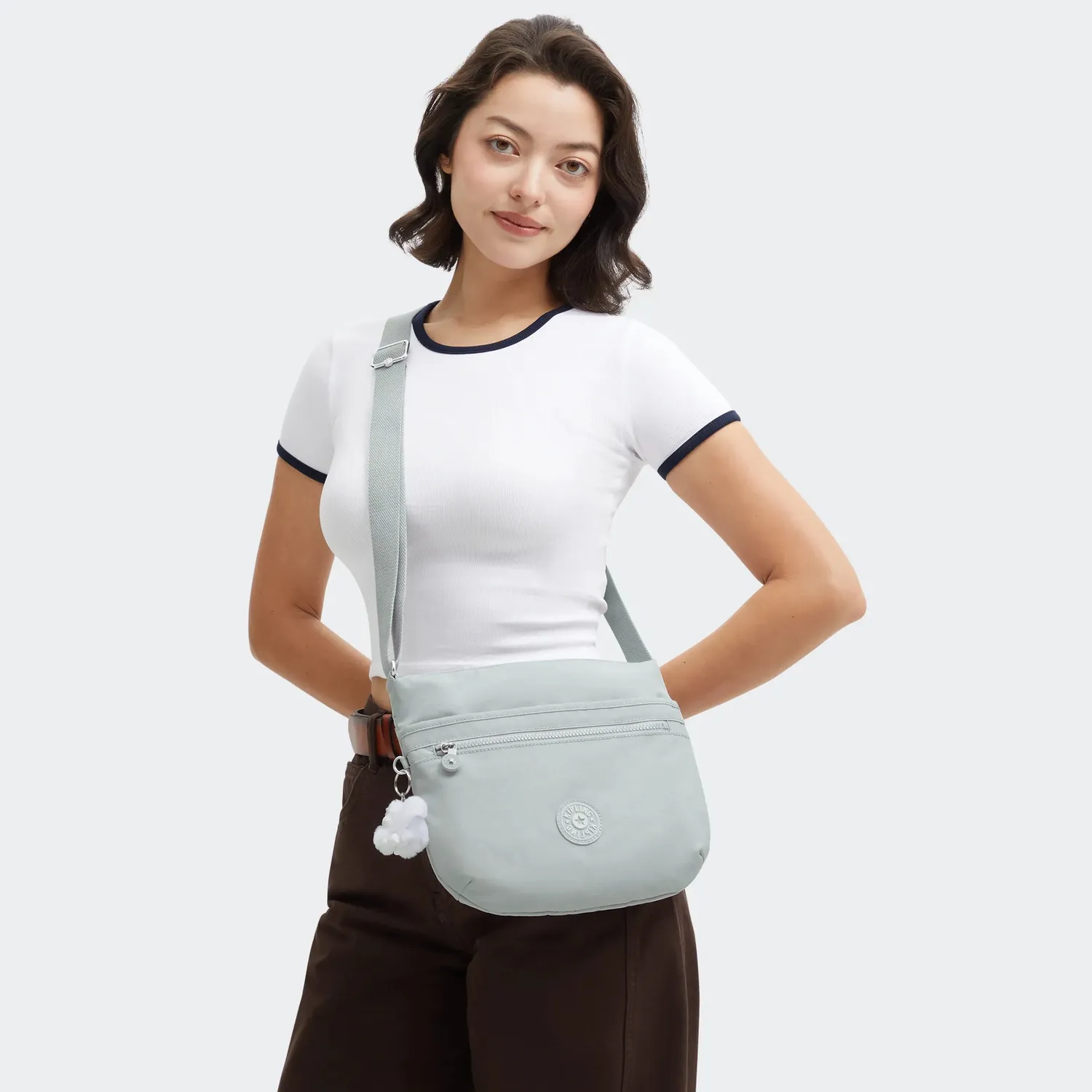 Kipling Arto schoudertas Medium Easy Grey waterafstotend