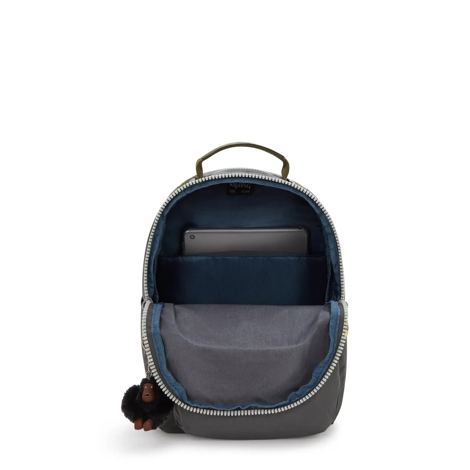 Kipling Seoul S kleine rugzak Back to Grey met 11 inch tabletvak