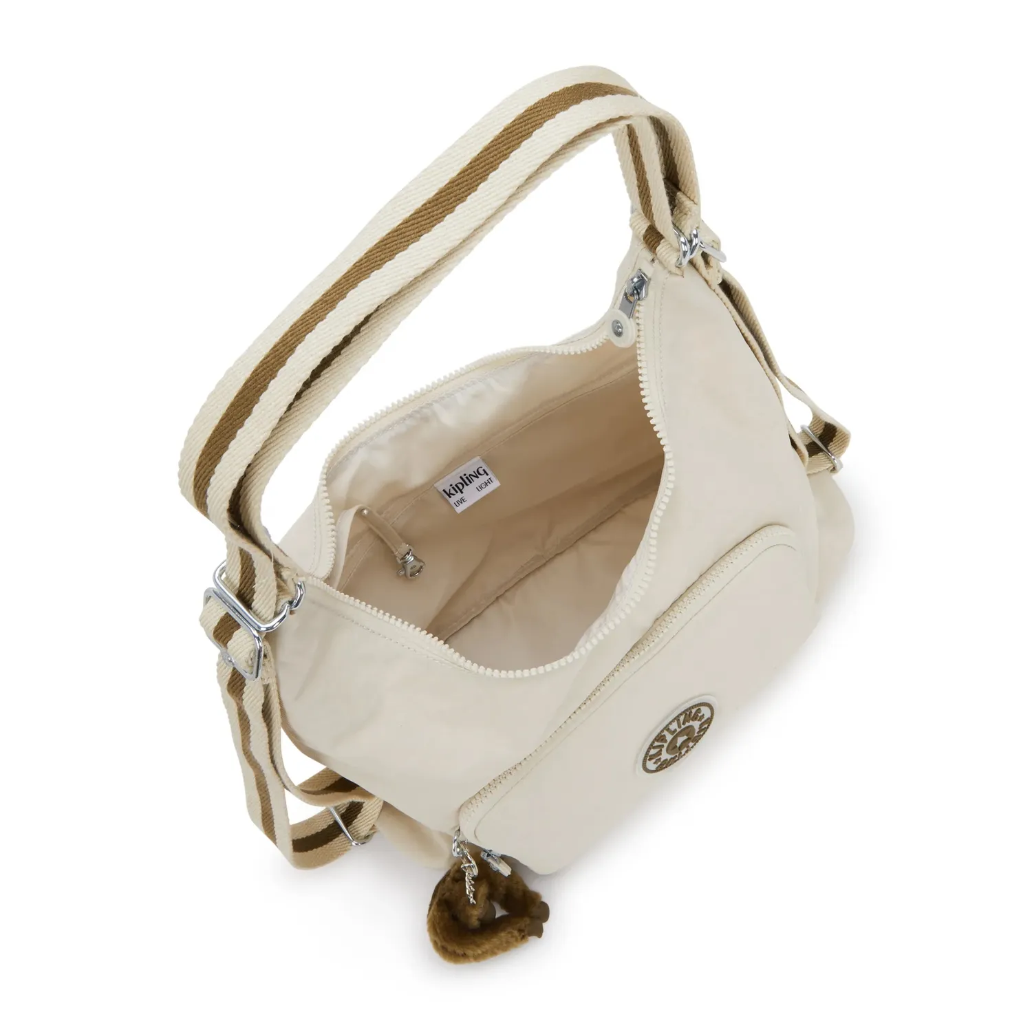 Kipling Yenna schoudertas Soft Sand medium multifunctioneel