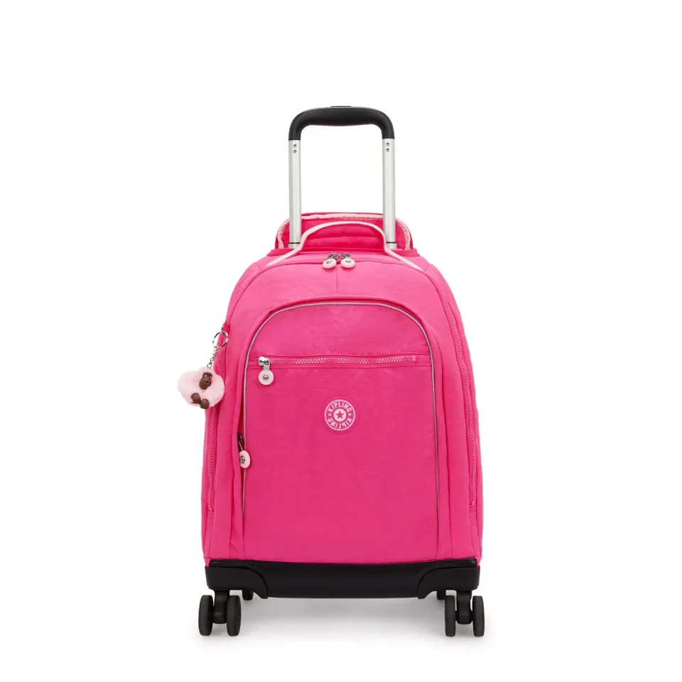 Kipling New Zea rugzak met wielen Intense Rose groot