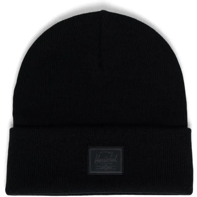 Herschel Elmer Beanie muts Black Tonal ribgebreid