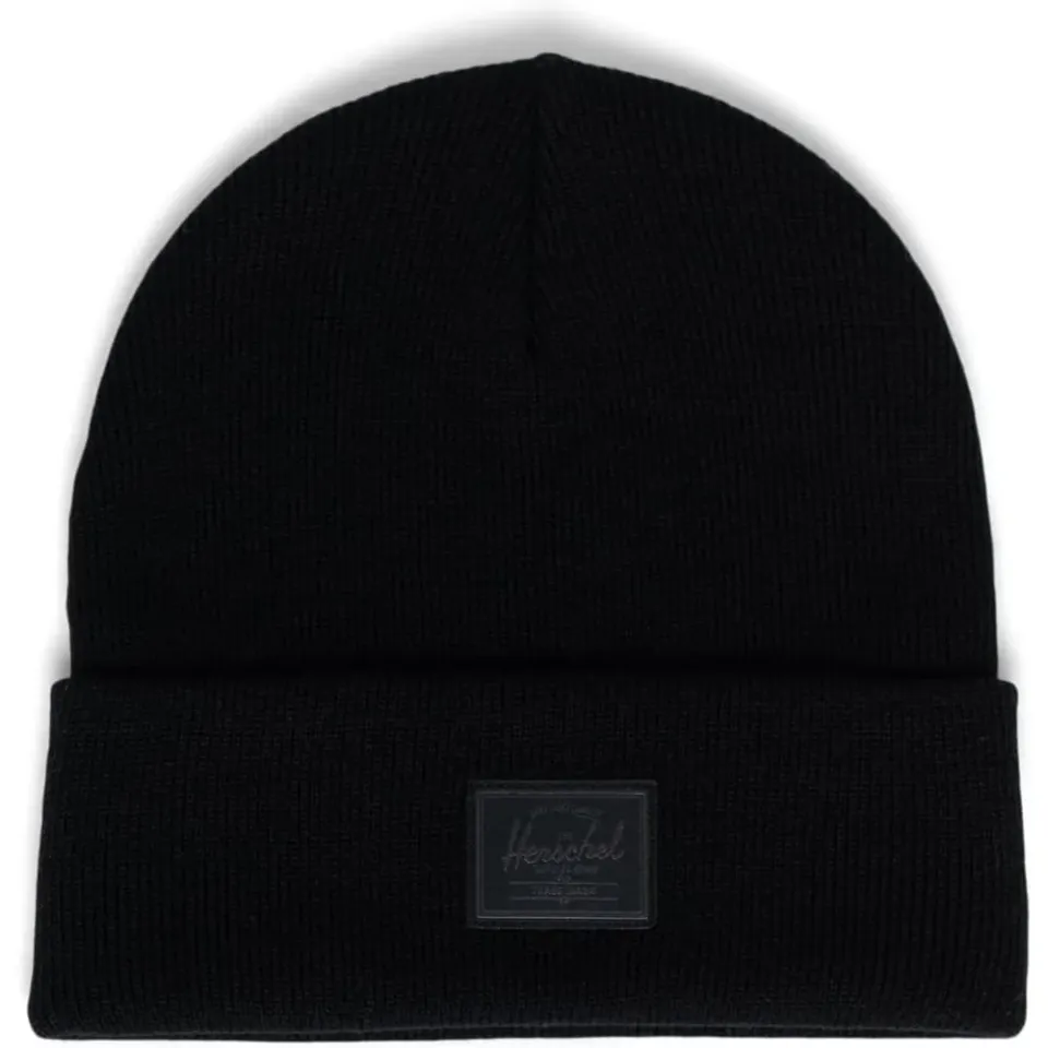 Herschel Elmer Beanie muts Black Tonal ribgebreid