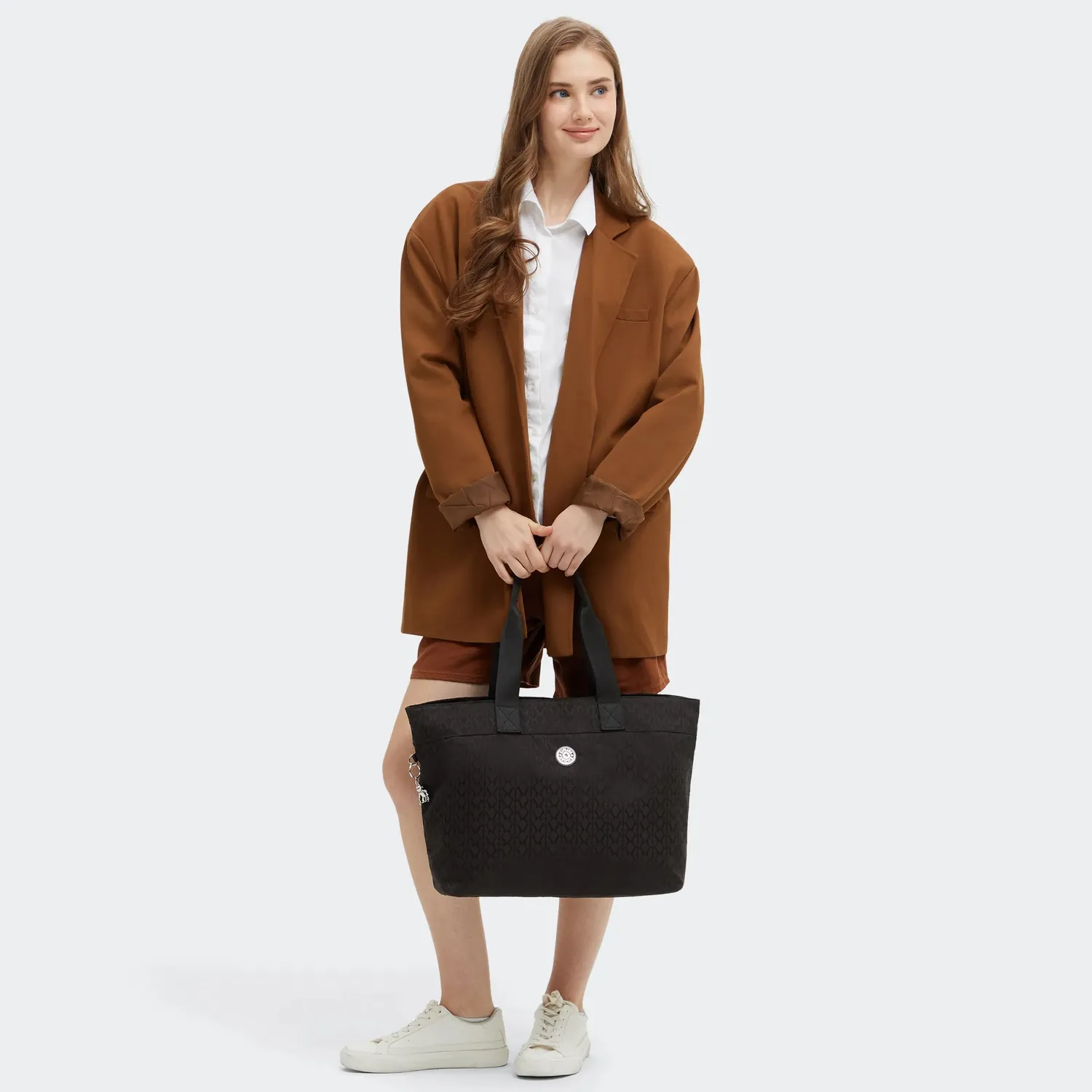 Kipling Colissa Up schoudertas Groot Noir Sign Jq laptopvak