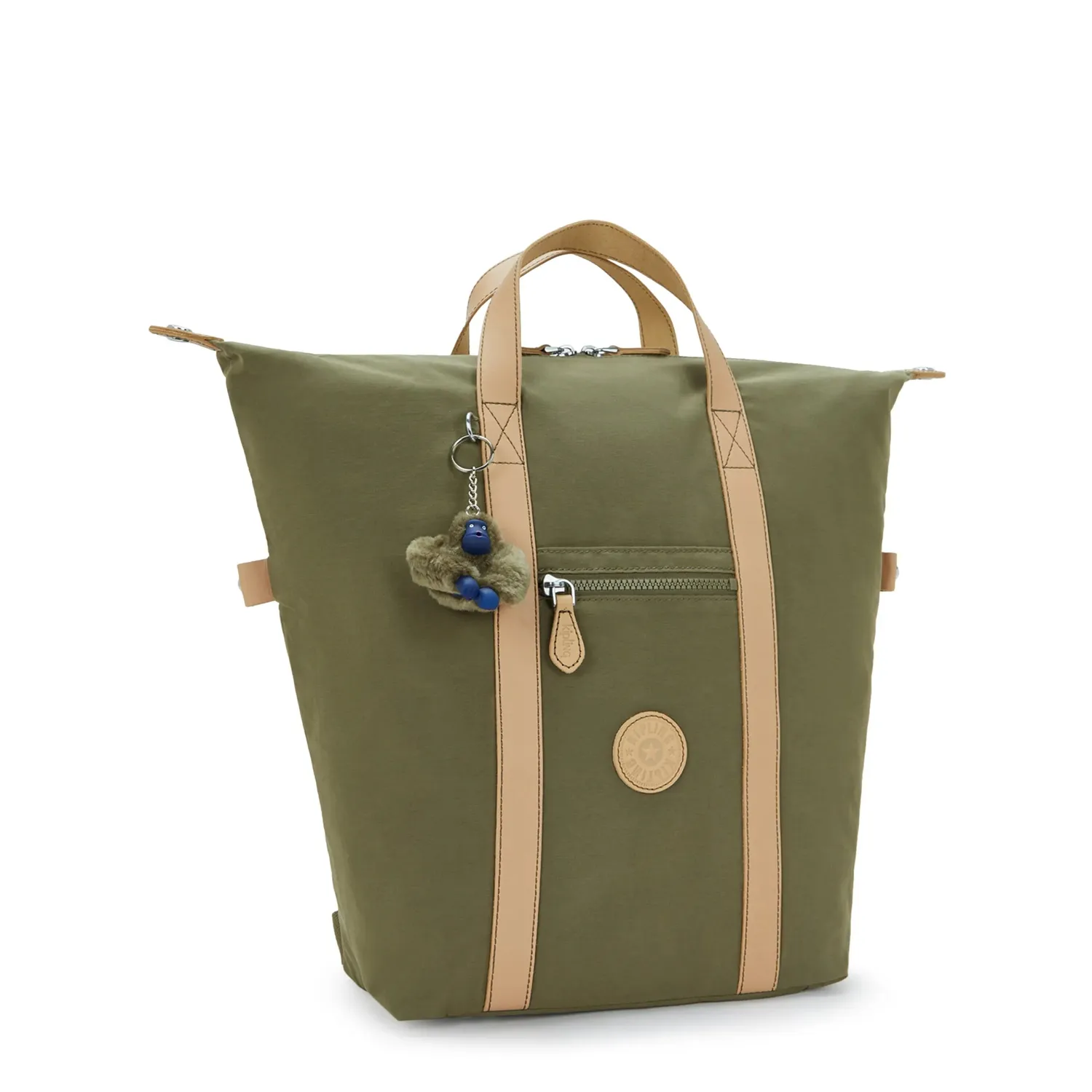 Kipling New Art Backpack rugzak medium 15 inch Cotton Khaki