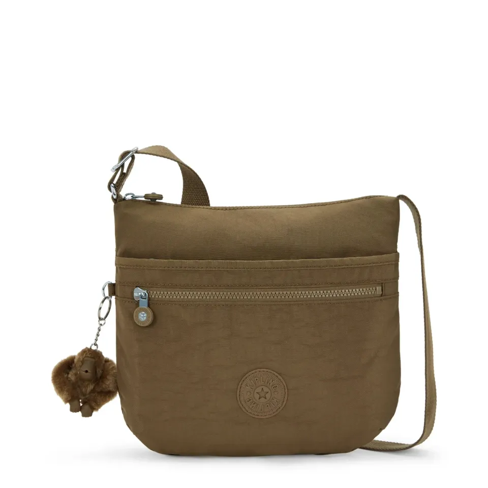 Kipling Arto schoudertas Medium Smooth Khaki waterafstotend