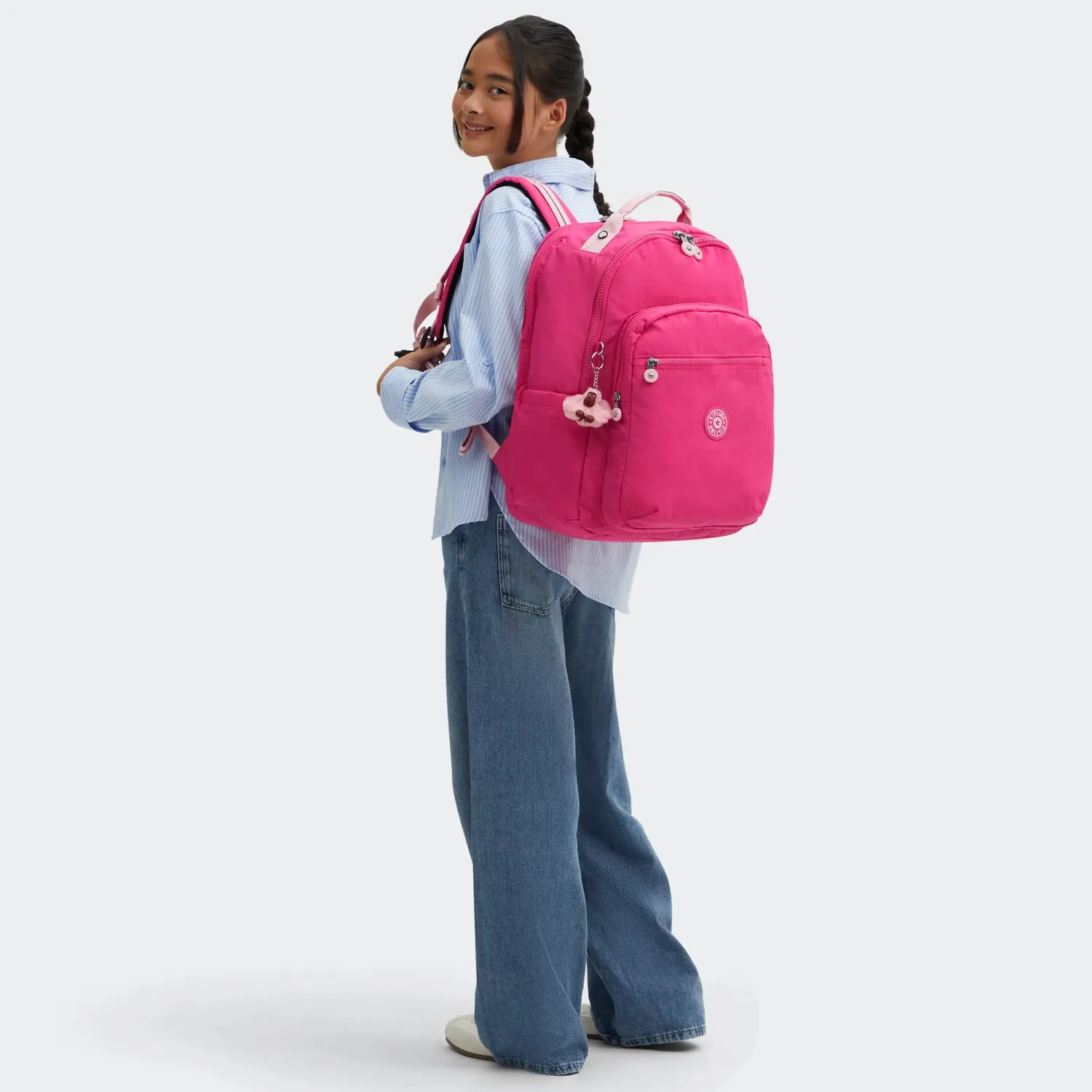 Kipling Seoul College Extra schoolrugzak Intense Rose 15 inch