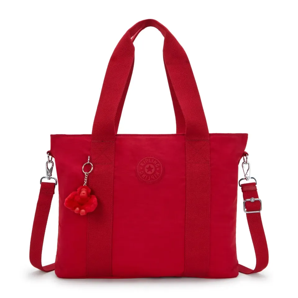 Kipling Minta L Up draagtas Ruby Red Groot met vakken
