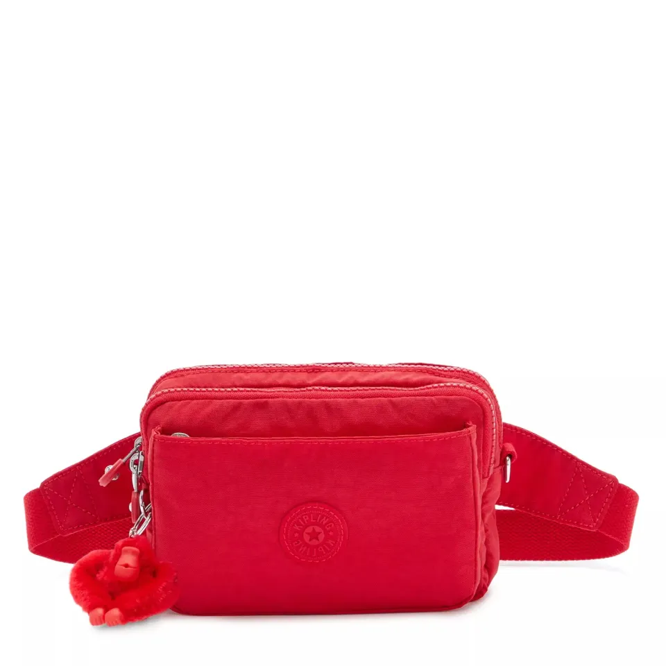 Kipling Abanu Multi schoudertas Klein Red Rouge dubbele rits