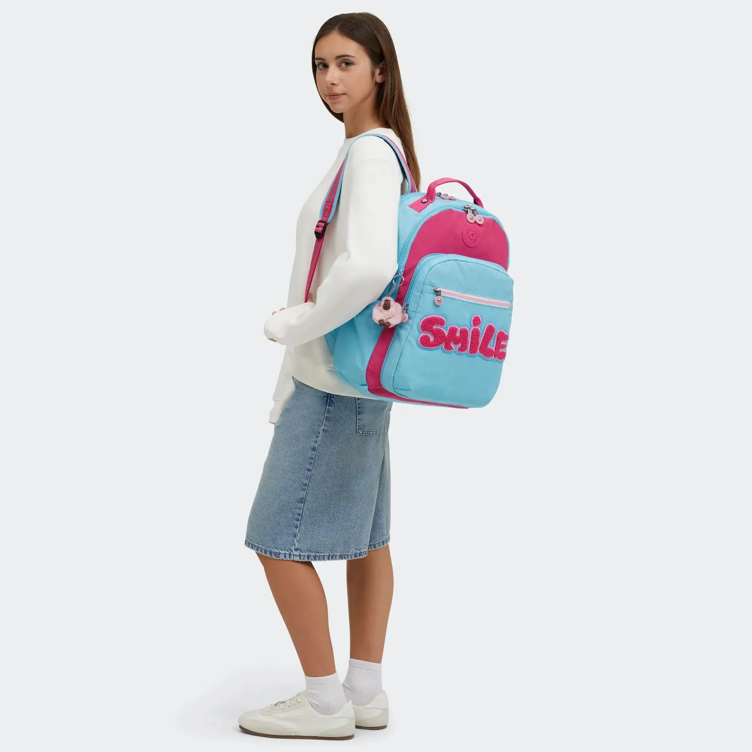 Kipling Seoul Lap rugzak Smile Blue Block groot 15 inch