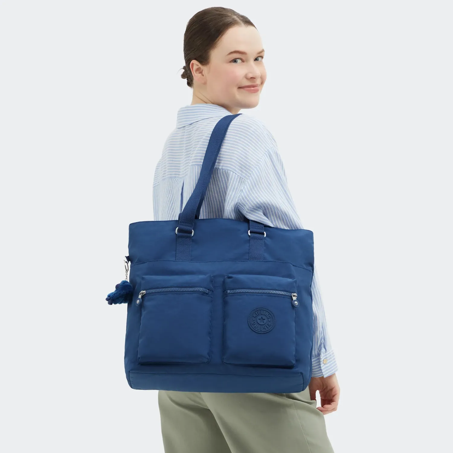 Kipling India shopper casual blue groot laptopvak