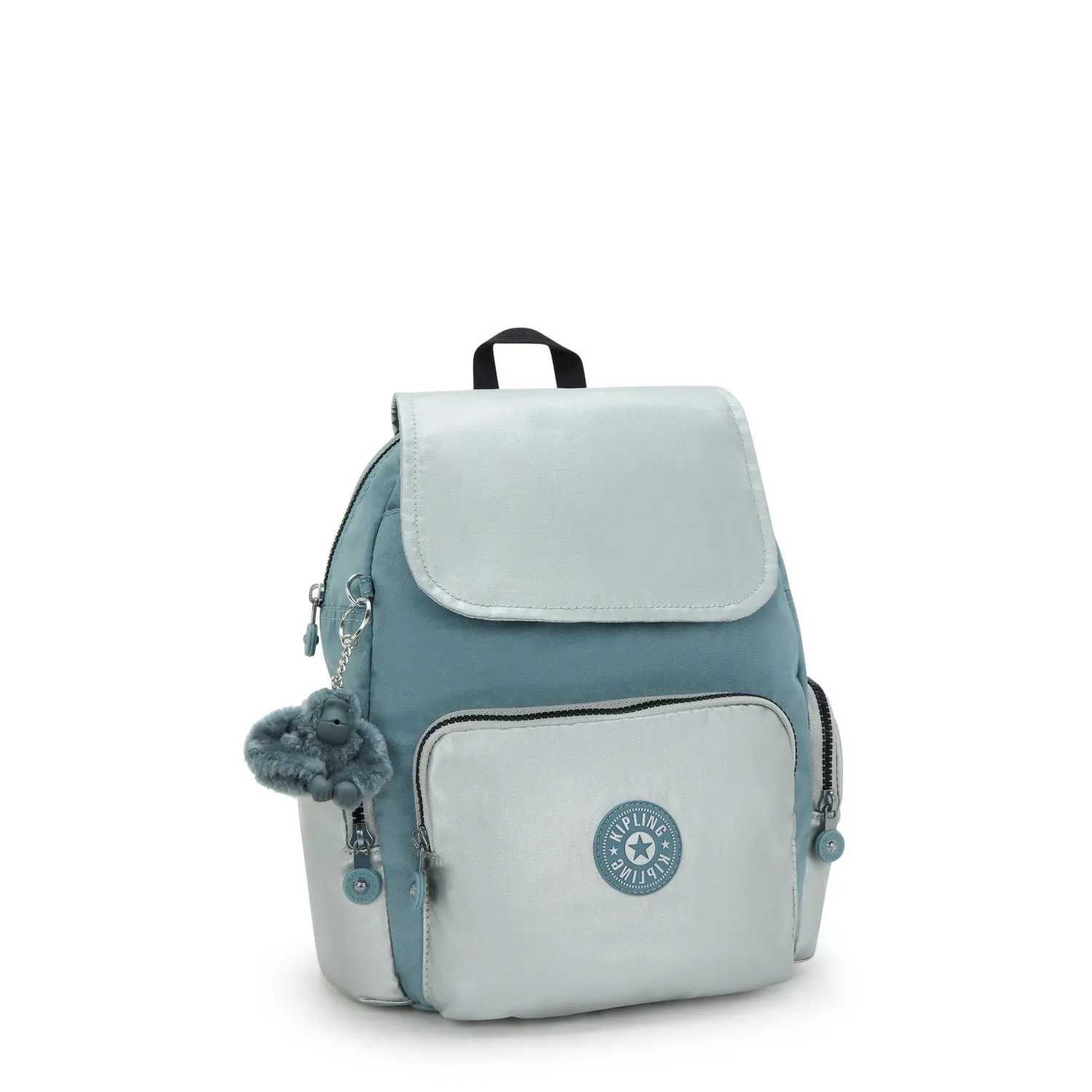 Kipling City Zip S rugzak Klein Relaxed Grey Block vakindeling