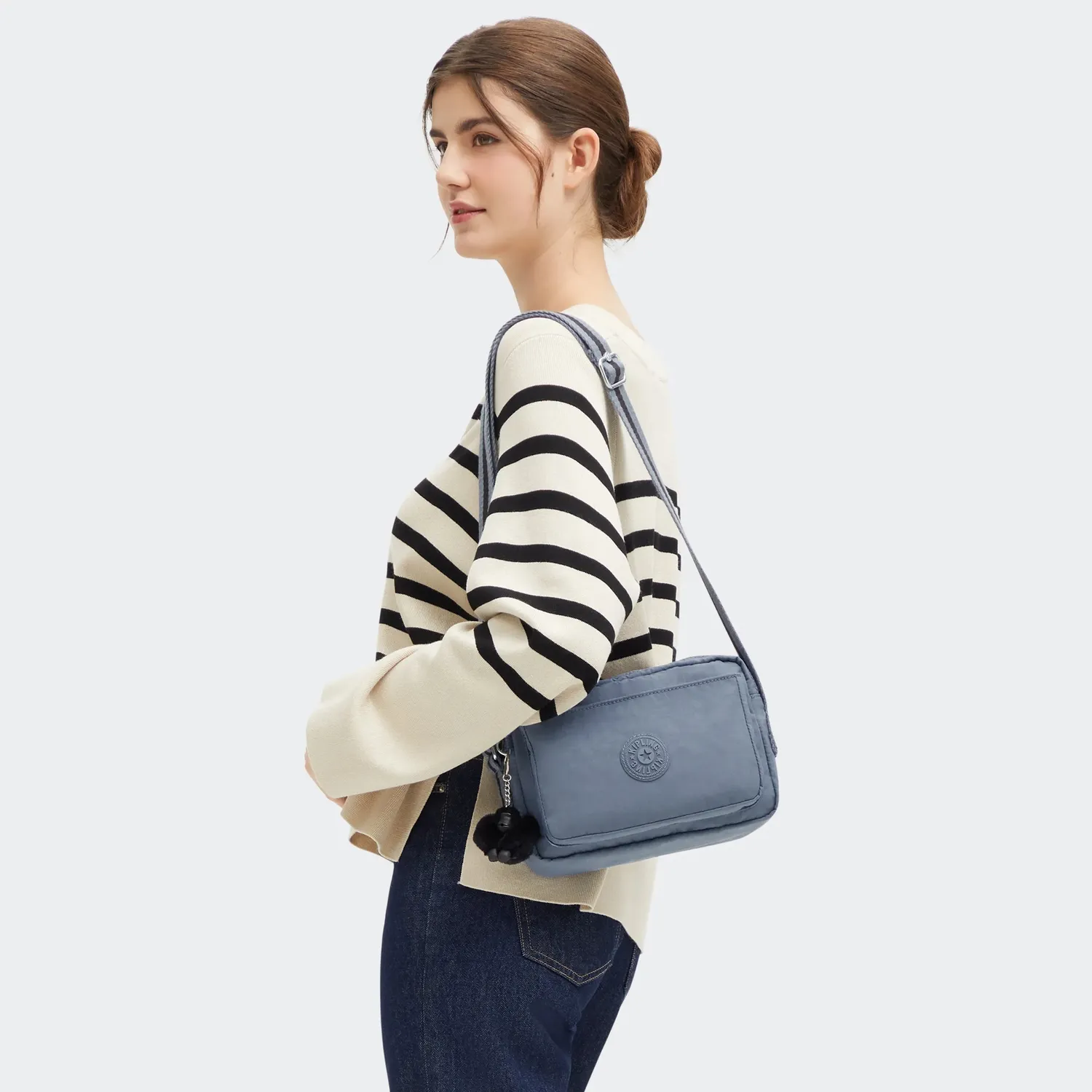Kipling Abanu M crossbody tas Blue Stone – 2 vakken