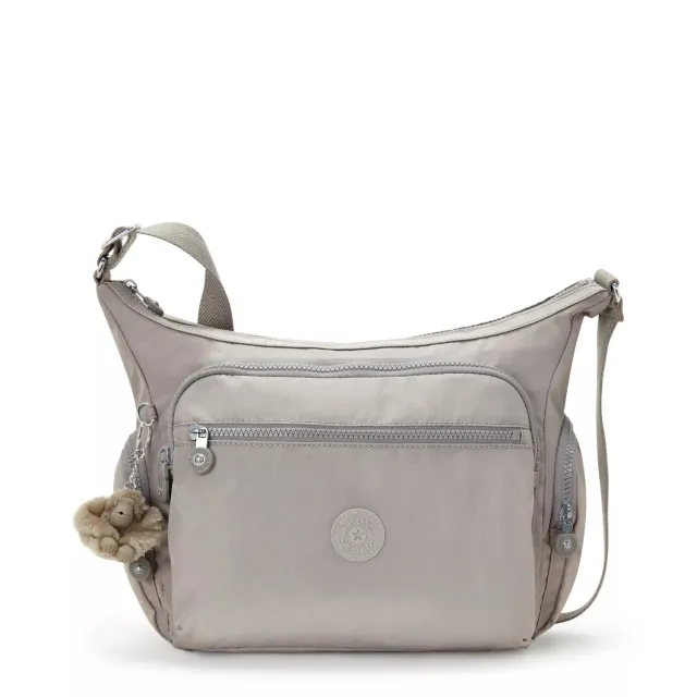 Kipling Gabbie crossbody tas Grey Gris medium met ritsvakken
