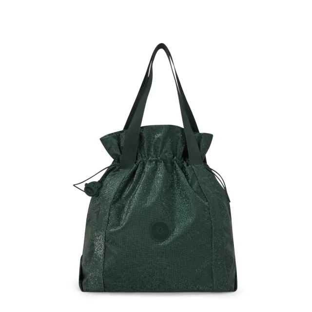 Kipling Elmar schoudertas Medium Shiny Pixel Green A4