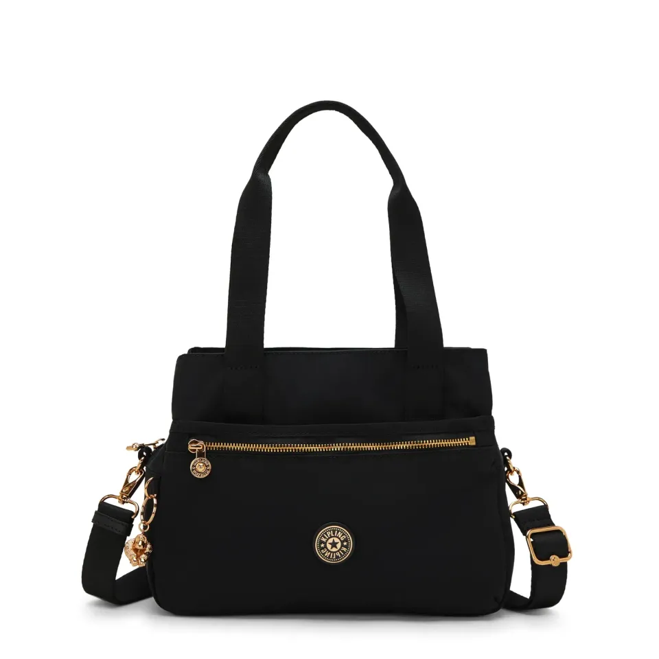 Kipling Elysiana schoudertas Blush Gold Black medium 3-vaks