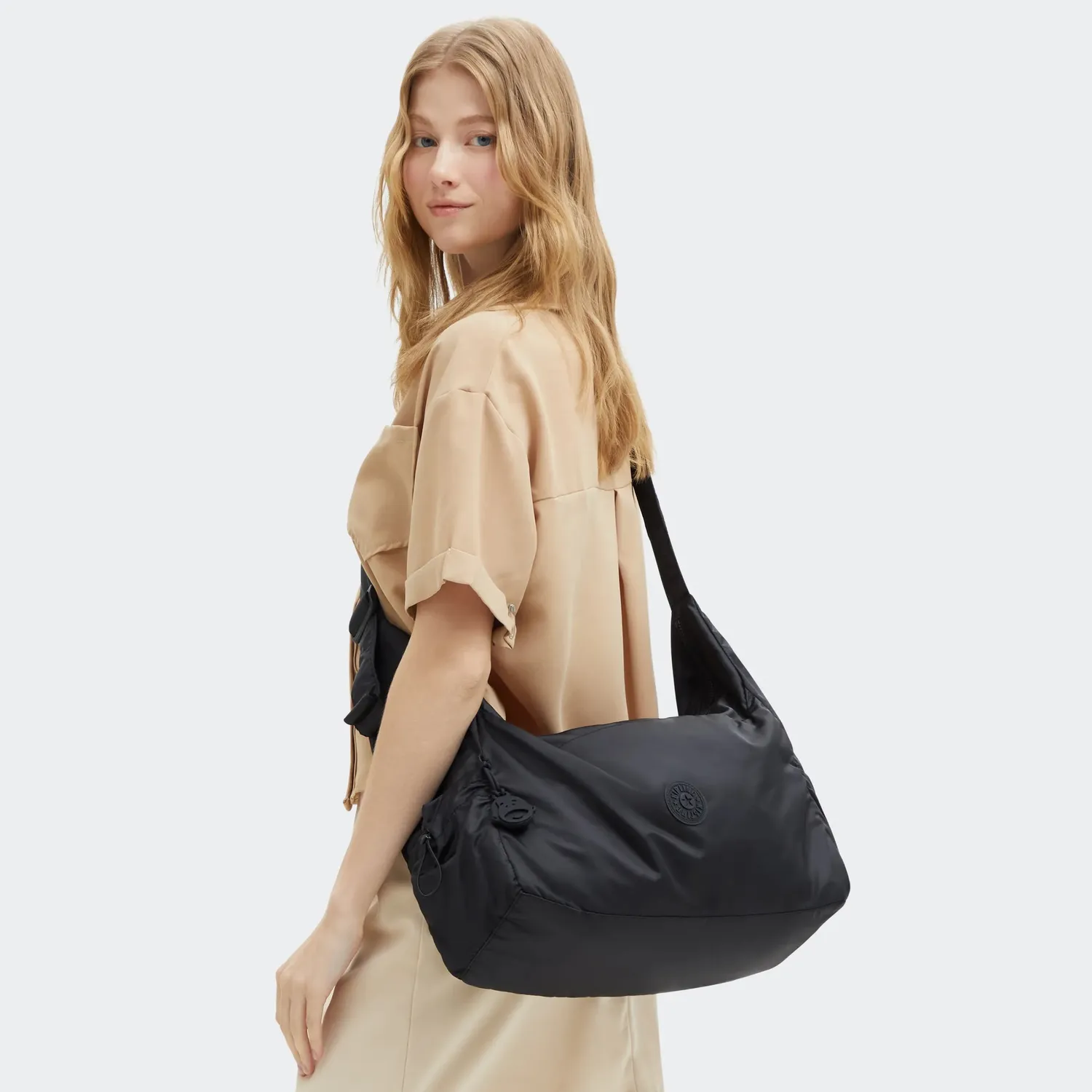 Kipling Gwyn schoudertas Groot Simply Black ruim
