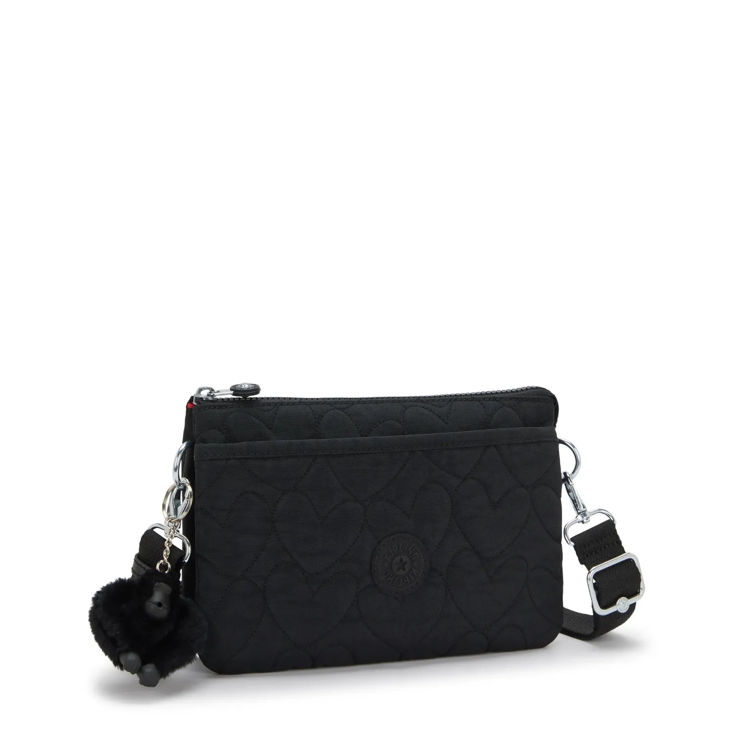 Kipling Riri crossbodytas Klein Many Hearts Black hartjes