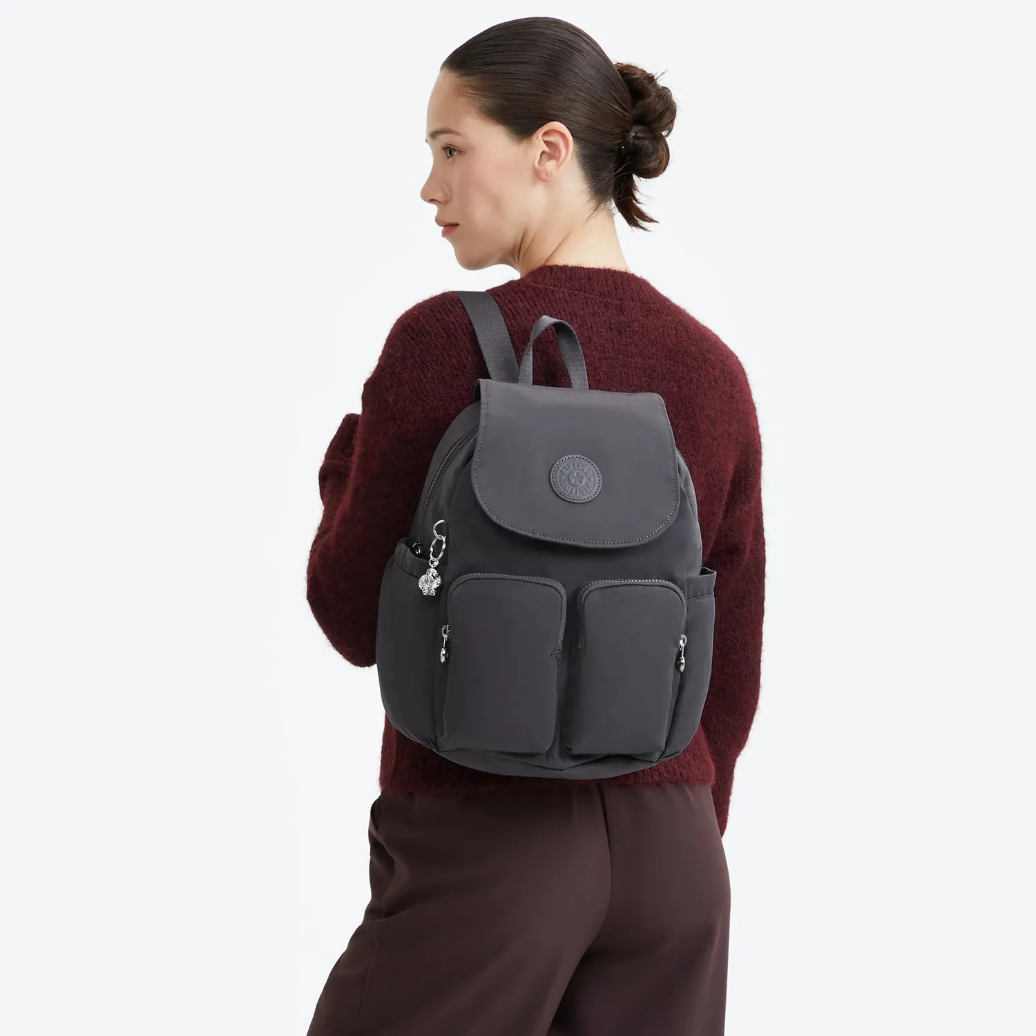 Kipling City Pocket S rugzak Klein moonlit slate klepsluiting