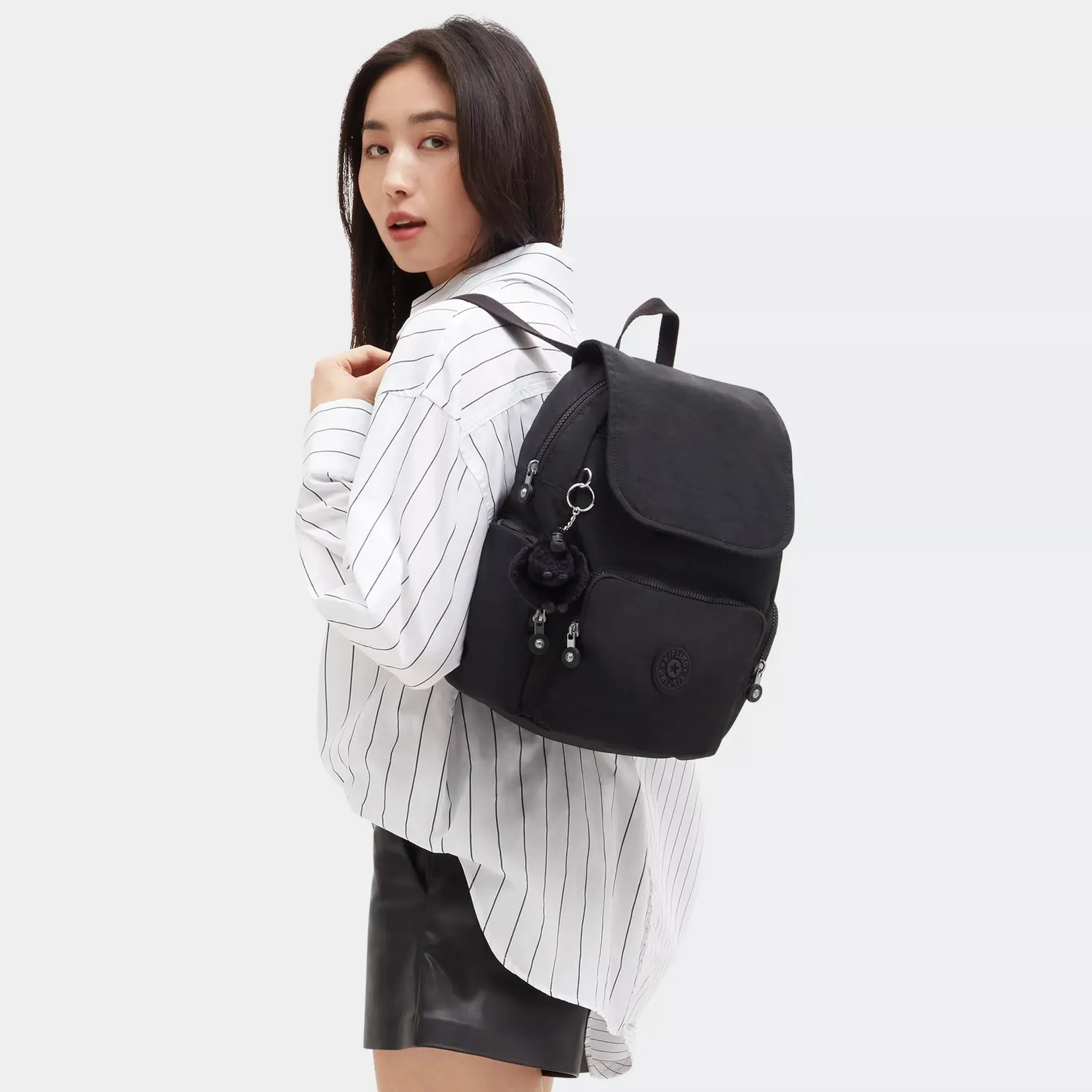 Kipling City Zip S rugzak Black Noir klein zwart basic