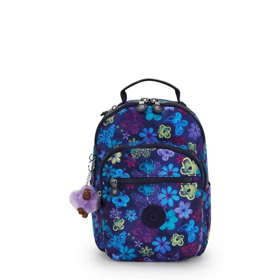 Kipling Seoul S rugzak Klein Dark Flower Stamp 11 inch vak