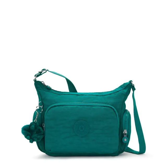 Kipling Gabb S crossbody tas Medium Outspoken Green met ritsvakken