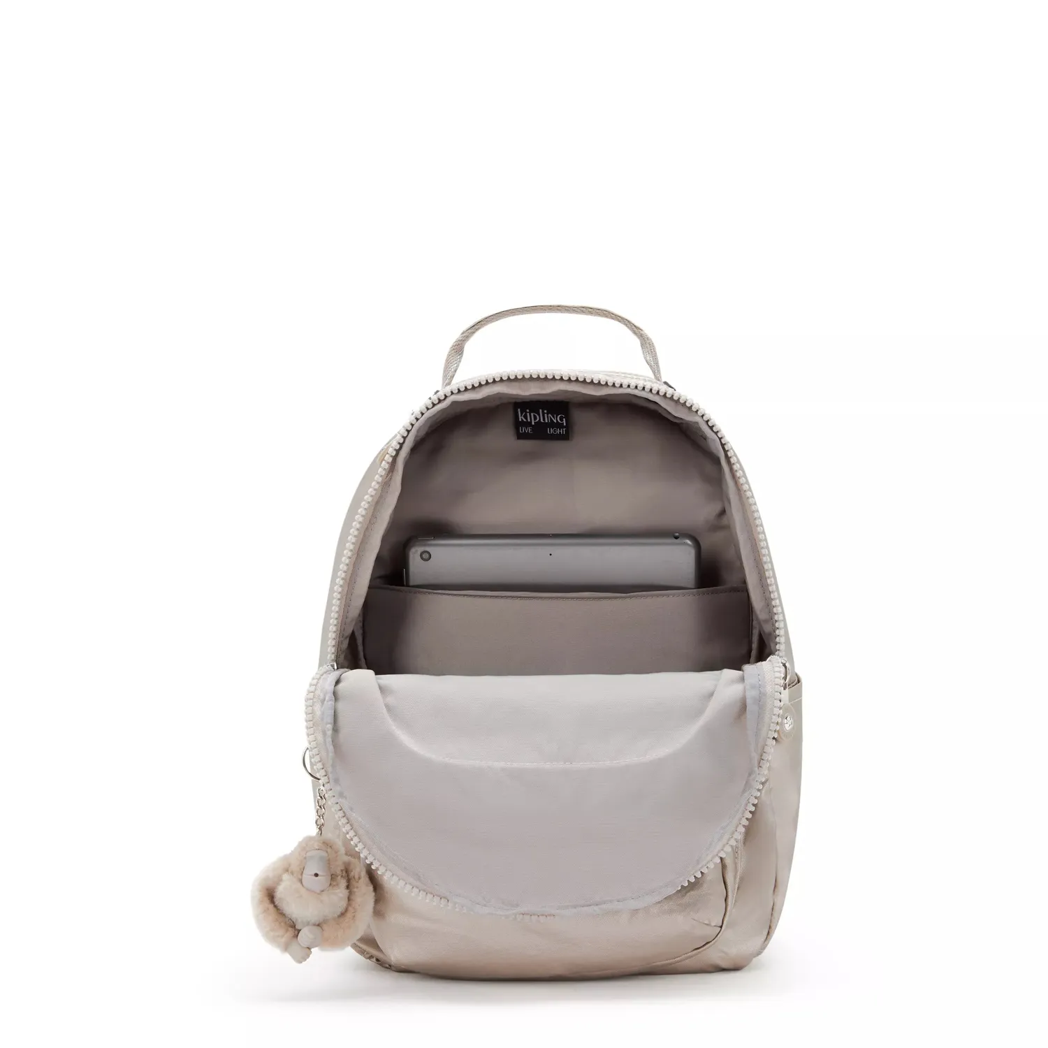 Kipling Seoul S rugzak Klein Metallic Glow 11 inch tabletvak