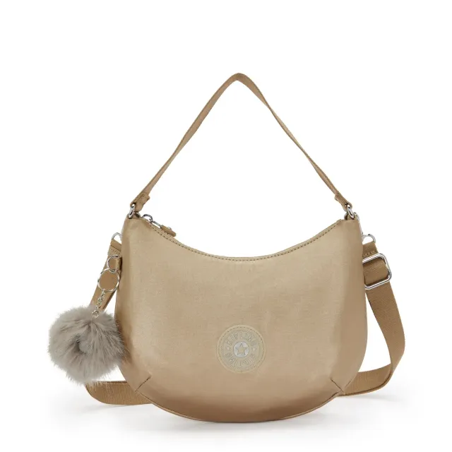 Kipling Amani schoudertas Echoey Gold klein metallic