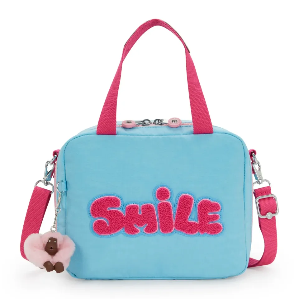 Kipling Miyo lunchtas Groot Smile Blue Block geïsoleerd