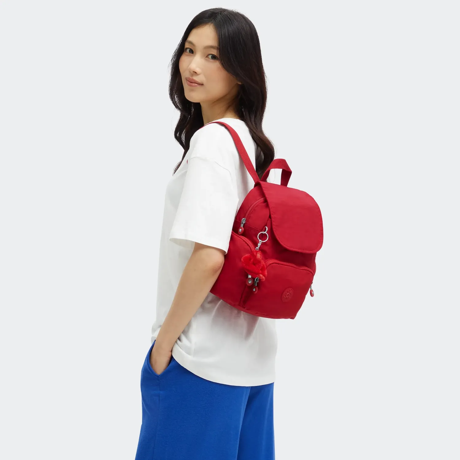 Kipling City Zip Mini rugzak Ruby Red extra klein rood