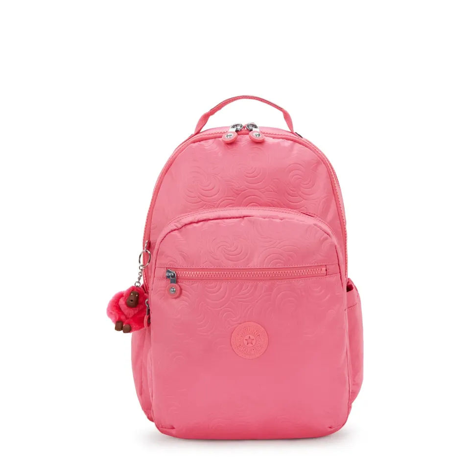 Kipling Seoul Lap schoolrugzak Pink Swirl Emboss 15 inch Groot