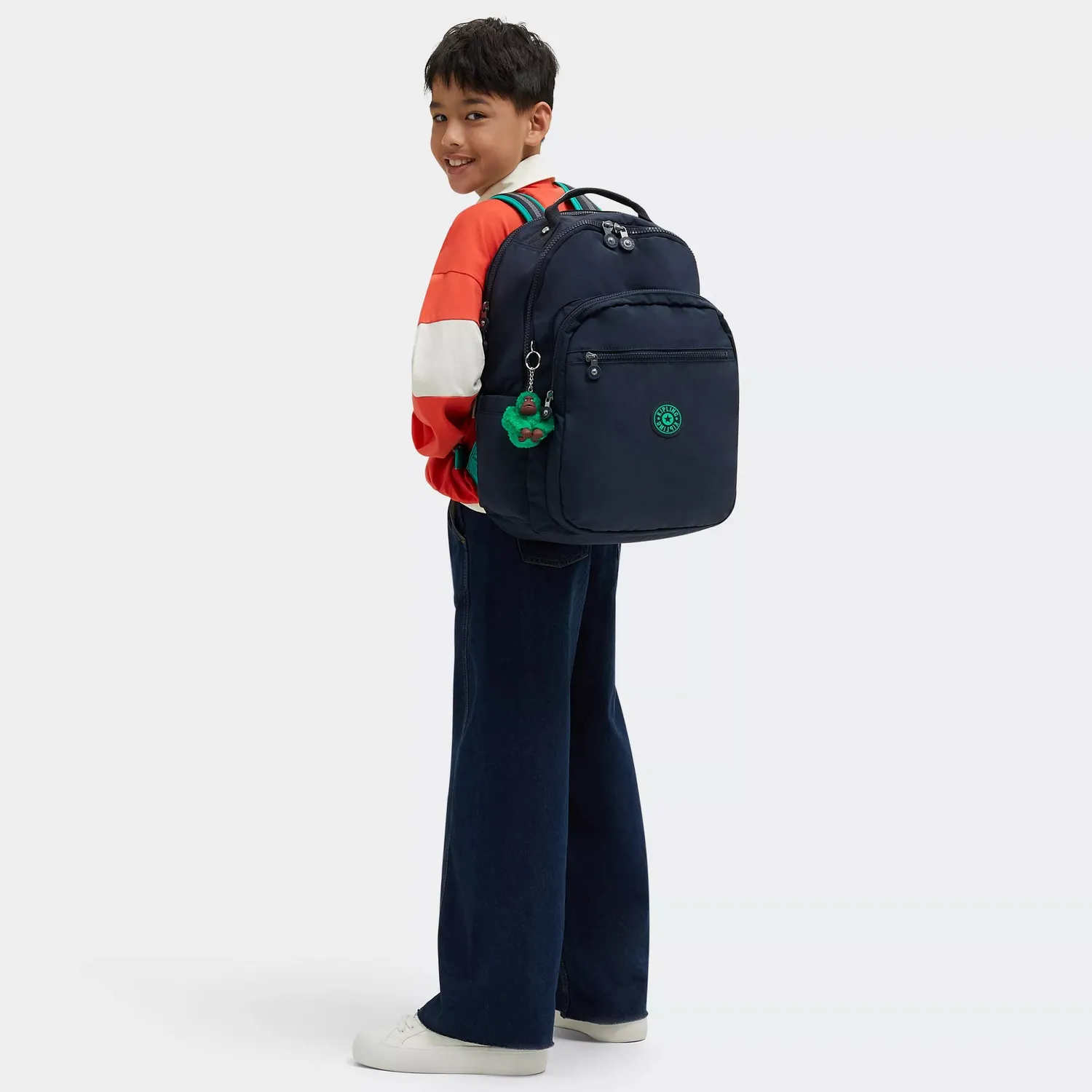 Kipling Seoul Lap rugzak Blue Green Block groot 15 inch laptop