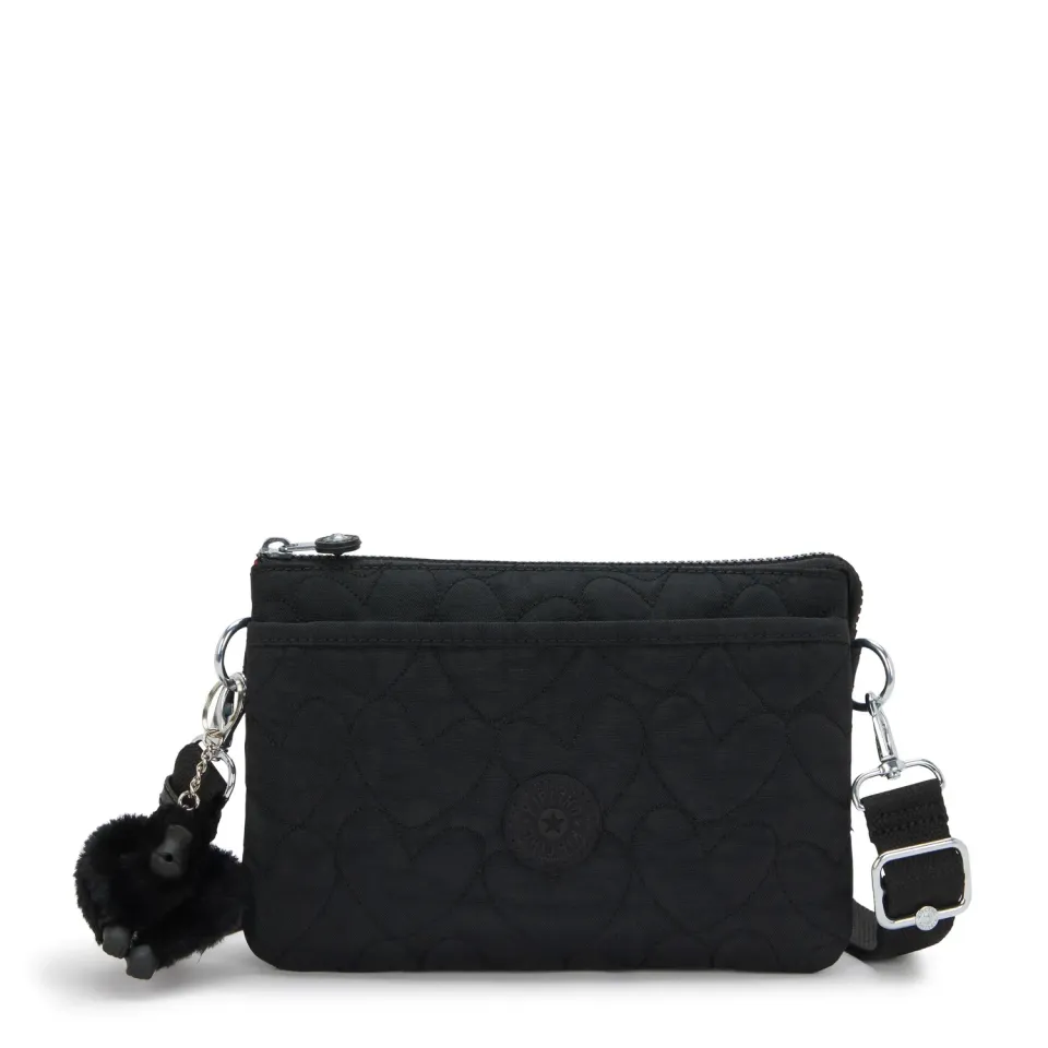 Kipling Riri crossbodytas Klein Many Hearts Black hartjes