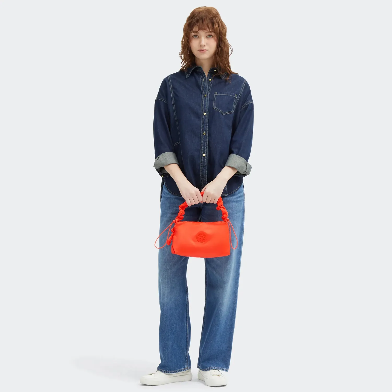 Kipling Eleni schoudertas Klein Open Orange met rits
