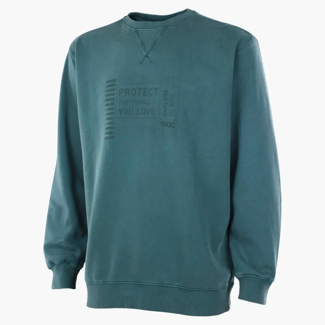 Evoc Crew Neck sweater bottle green katoen