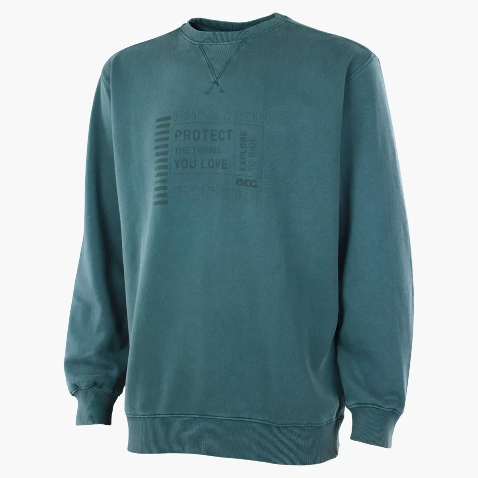 Evoc Crew Neck sweater bottle green katoen