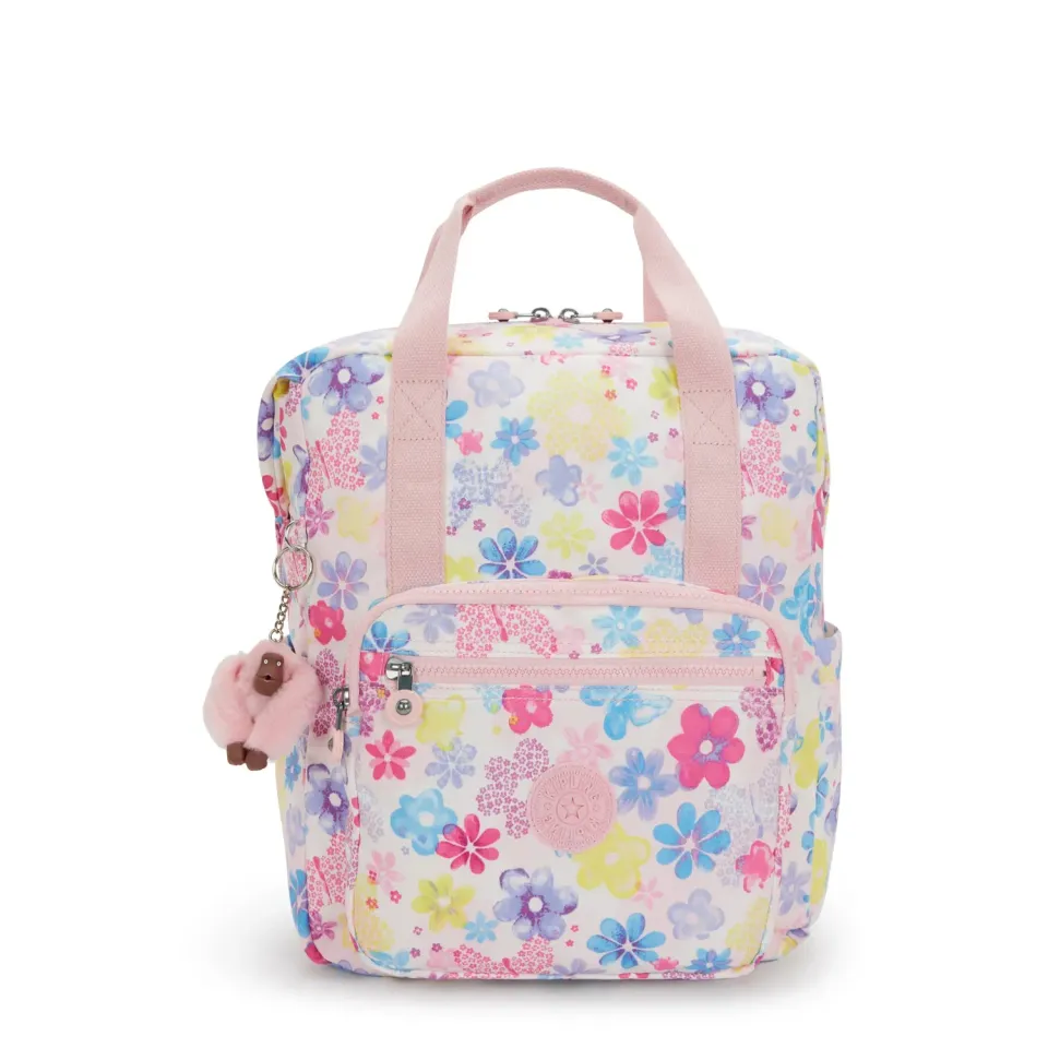 Kipling Buddy rugzak flower stamp medium laptopvak