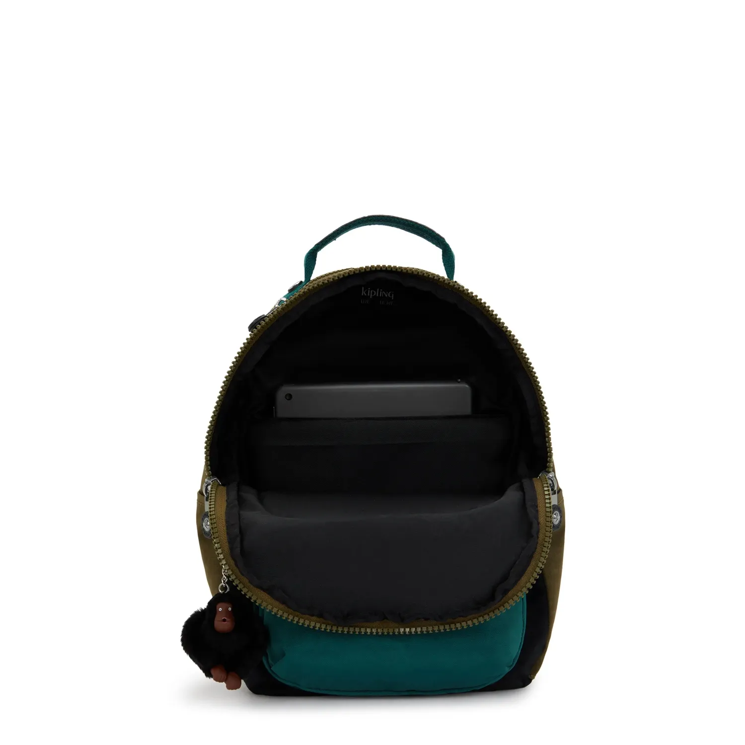 Kipling Seoul S rugzak klein Black Khaki 11 inch vak