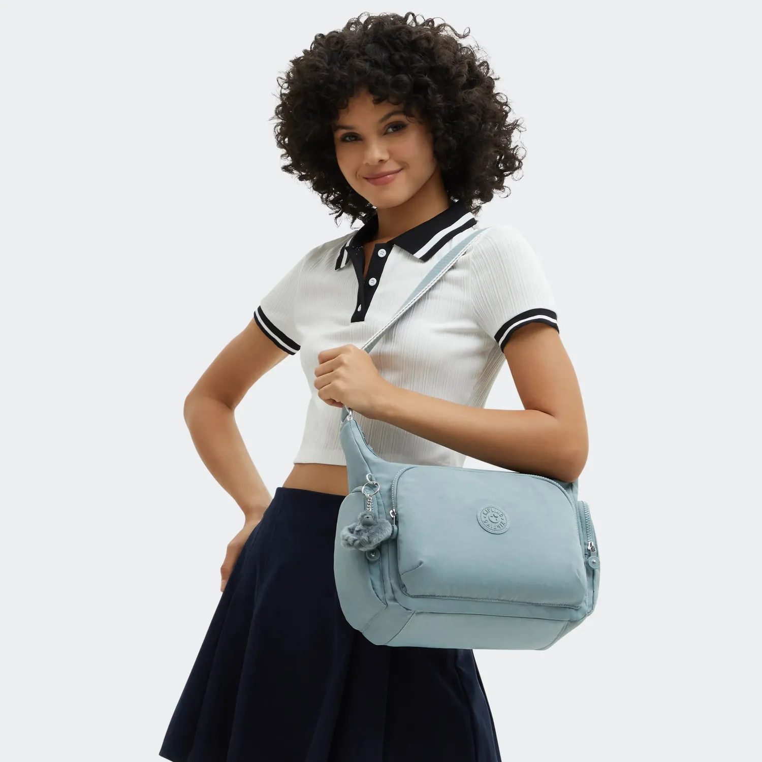 Kipling Gabb crossbodytas Groot Relaxed Grey grijs