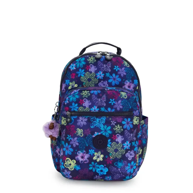 Kipling Seoul College Extra rugzak Dark Flower Stamp 15" 