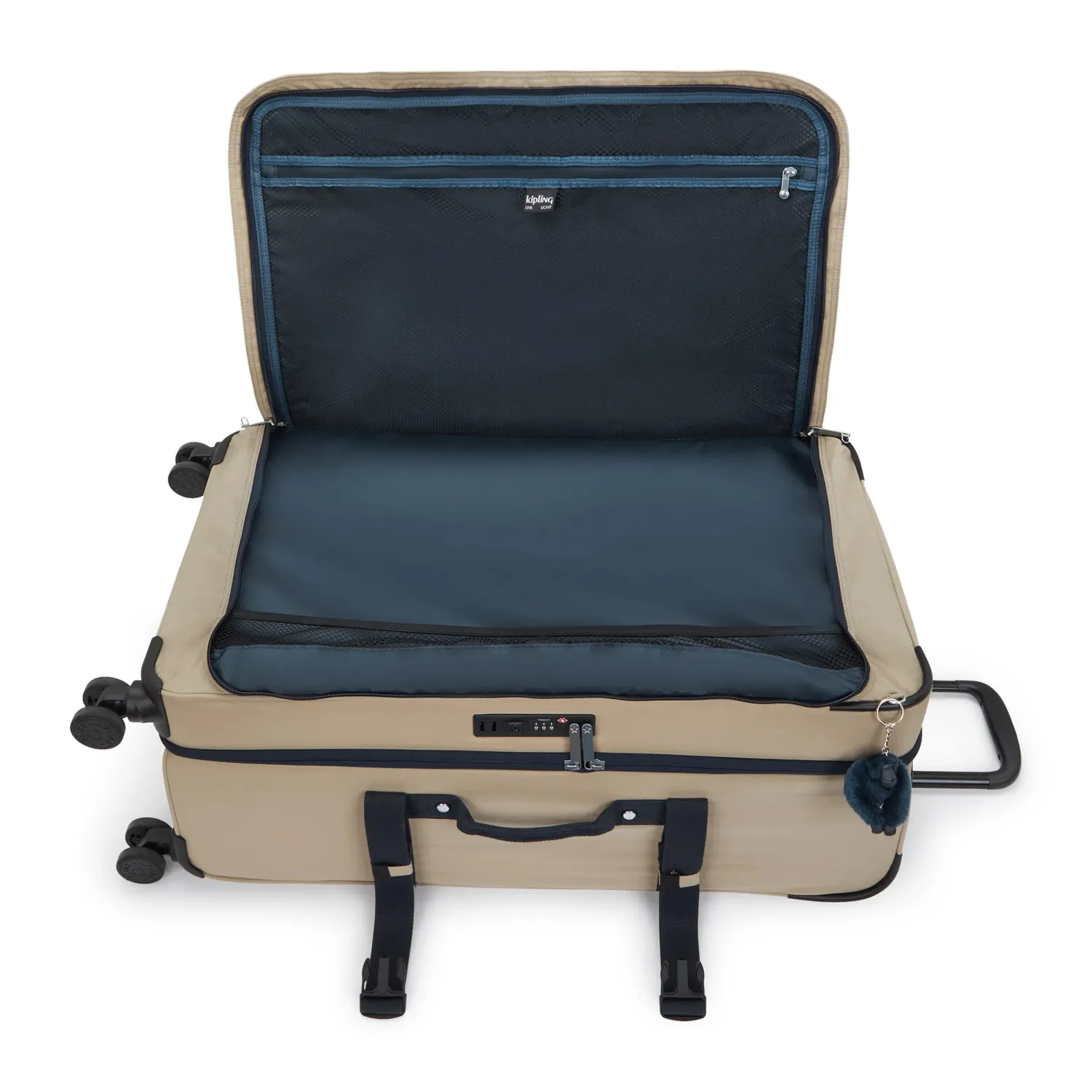 Kipling Spontaneous L koffer Groot Soft Taupe Combo 4 wielen