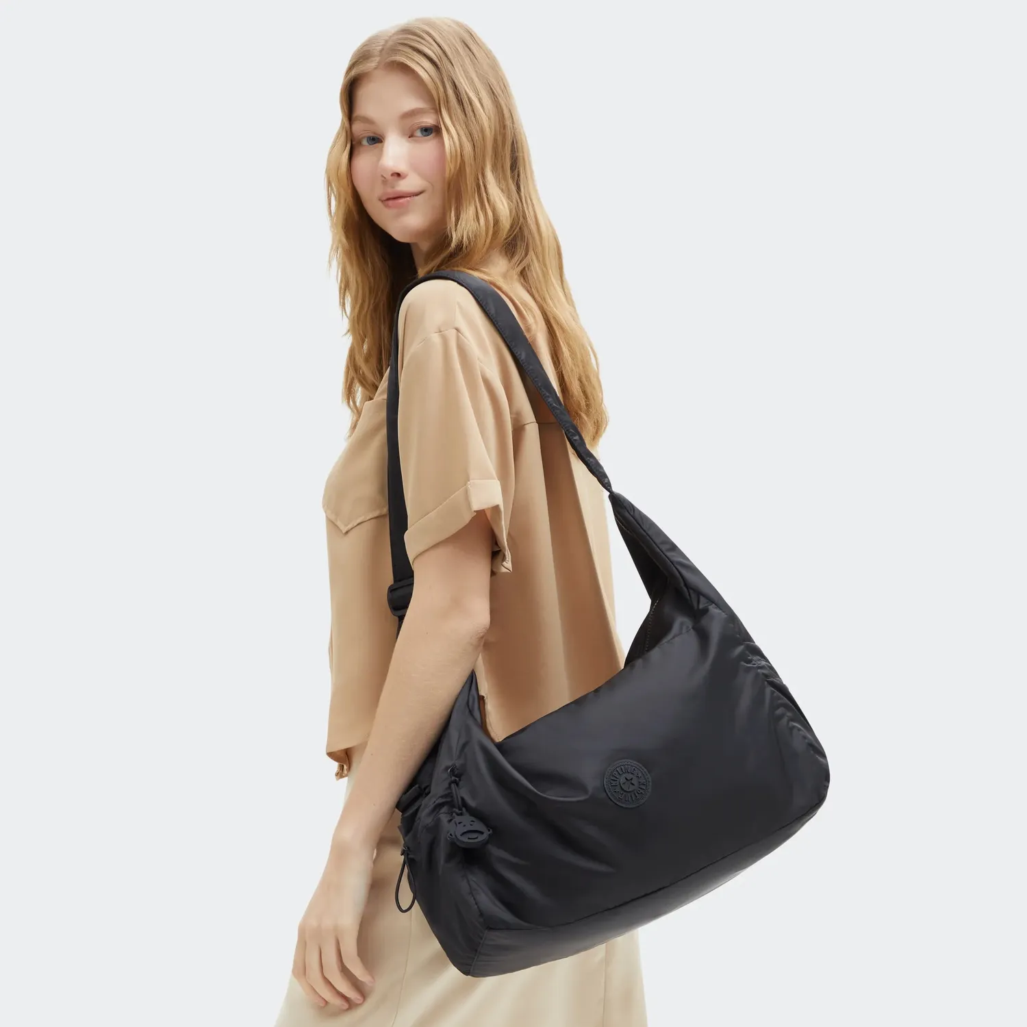 Kipling Gwyn schoudertas Groot Simply Black ruim