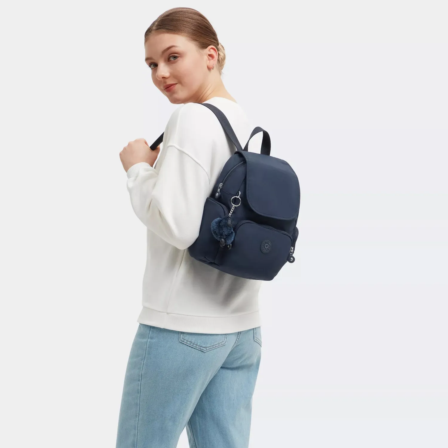 Kipling City Zip Mini rugzak Blue Bleu 2 compact