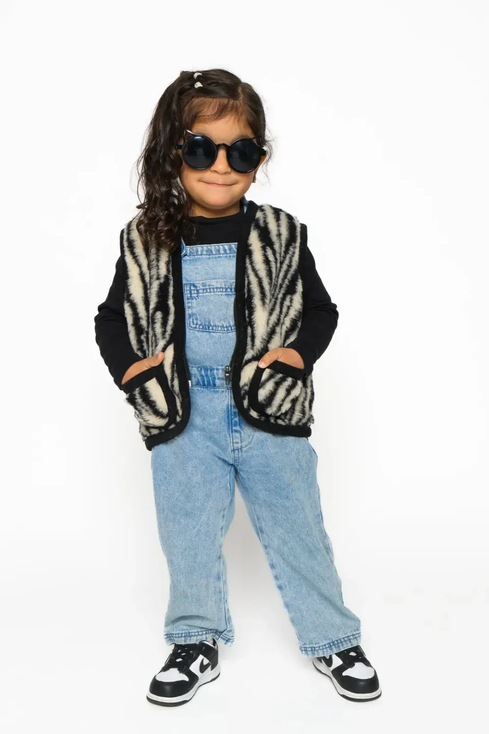 LOVE FOR CHILDRENN Bodywarmer kind zebra merinowol
