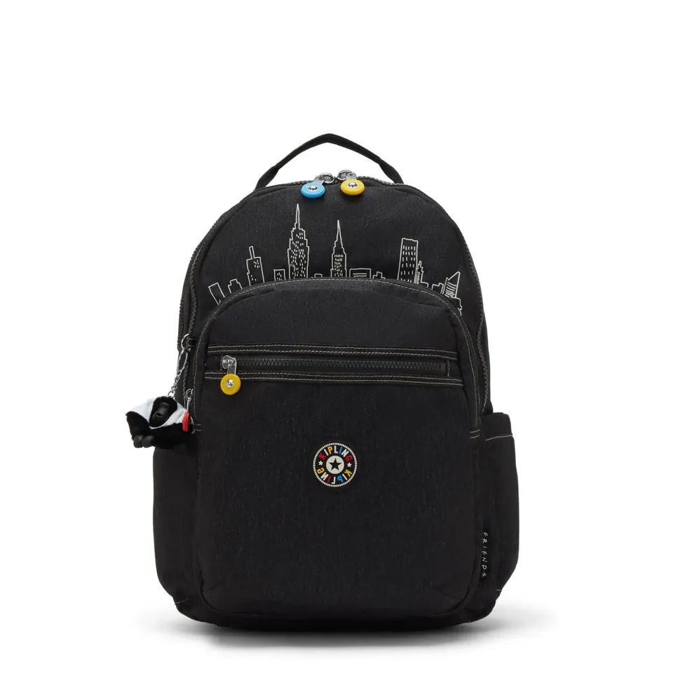 Kipling Seoul Lap rugzak Skyline Black Groot 15 inch