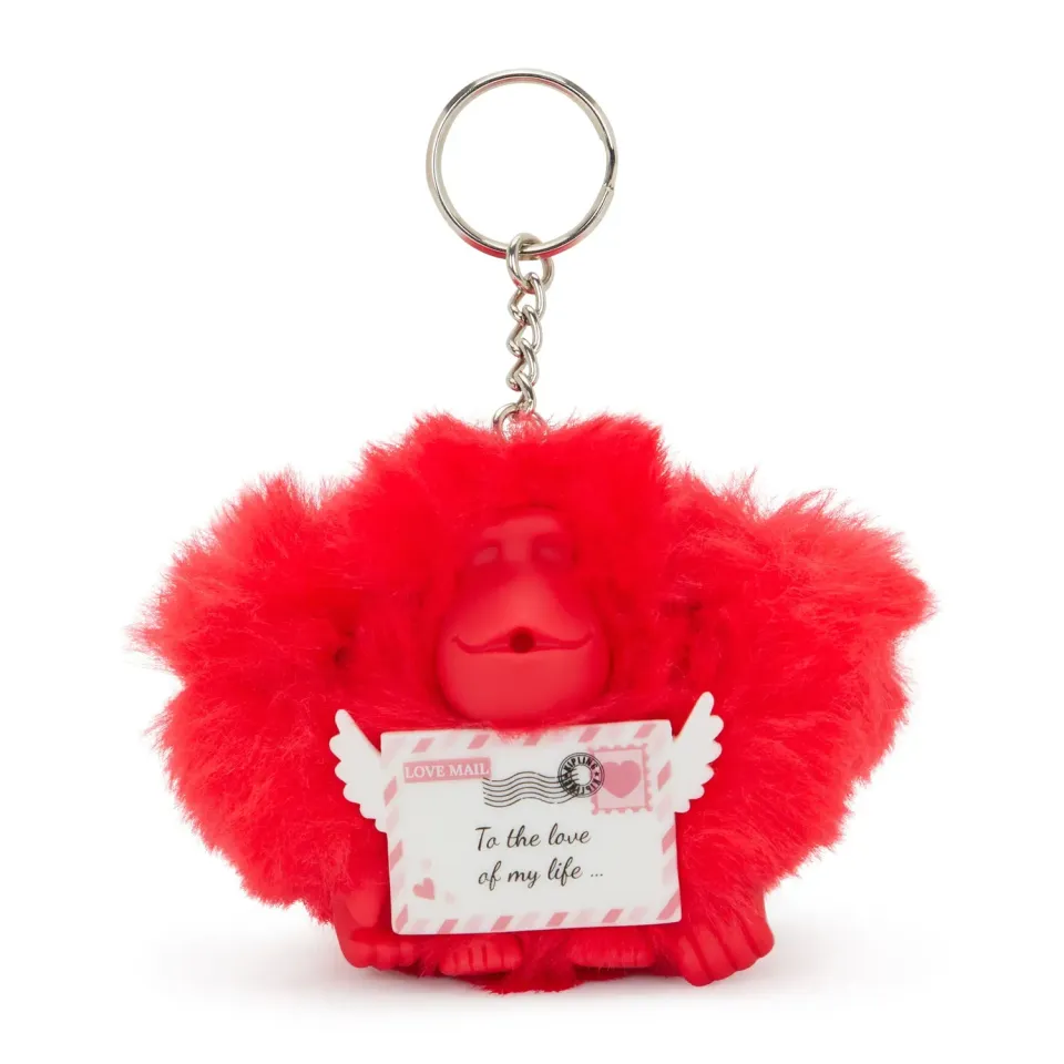 Kipling Valentine Letter Monkey sleutelhanger Letter Red klein rood