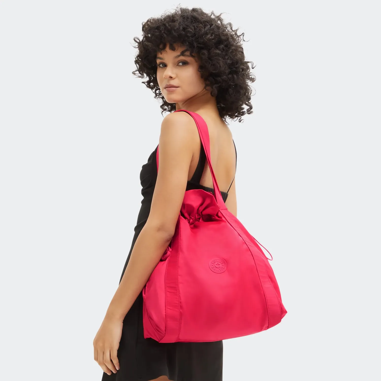Kipling Elmar Medium shopper Simply Fuchsia A4 koordsluiting