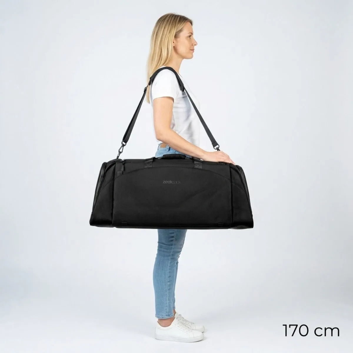 Zeeksack The Weekender 70L Reistas Zwart met schuhvak groot